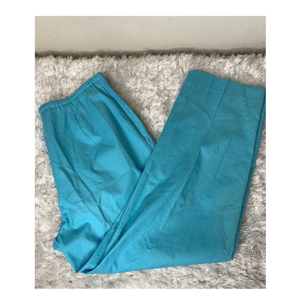 Christina Hope Linen Blend Flat Front Pants Sz 12 Preppy Minimalism